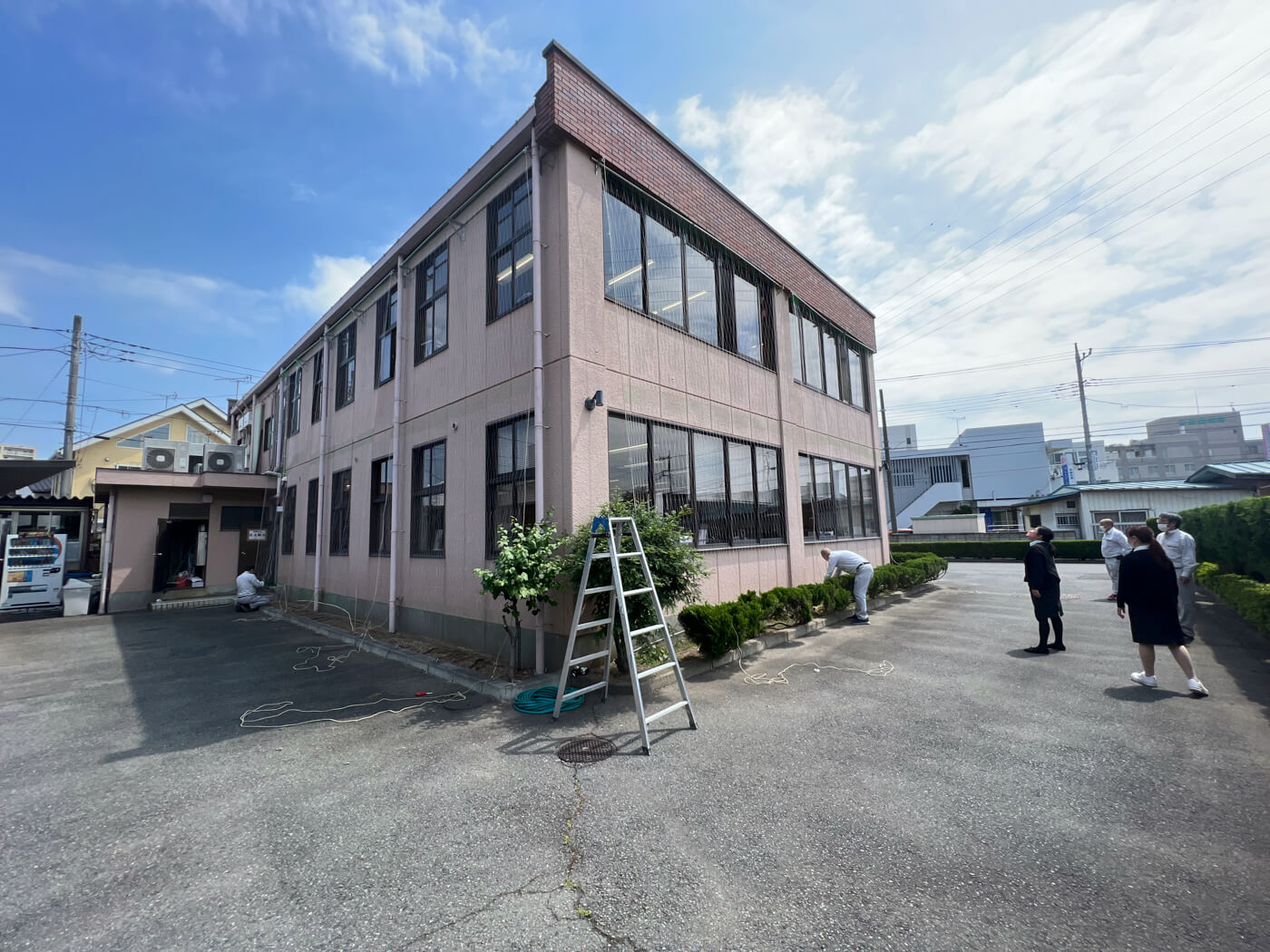 グリーンカーテン用ネットの設置