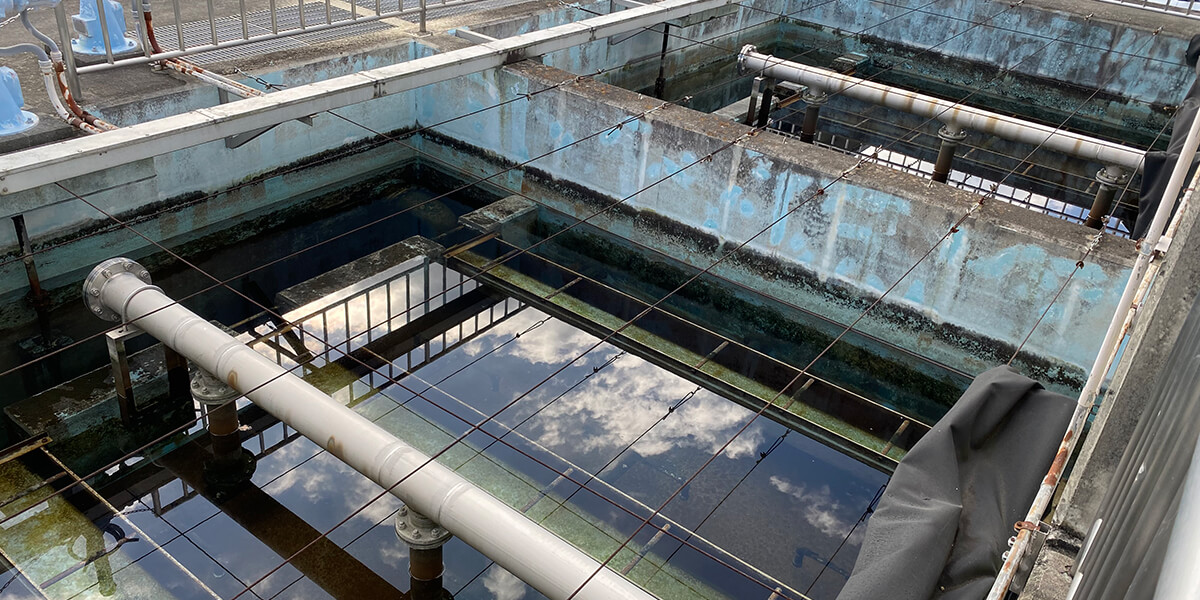 岩崎浄水場ろ過池ろ過砂交換修繕工事