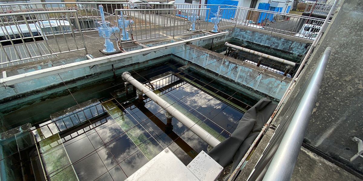 岩崎浄水場ろ過池ろ過砂交換修繕工事