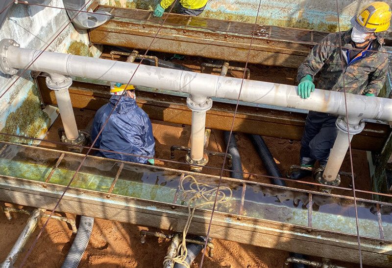 岩崎浄水場ろ過池ろ過砂交換修繕工事